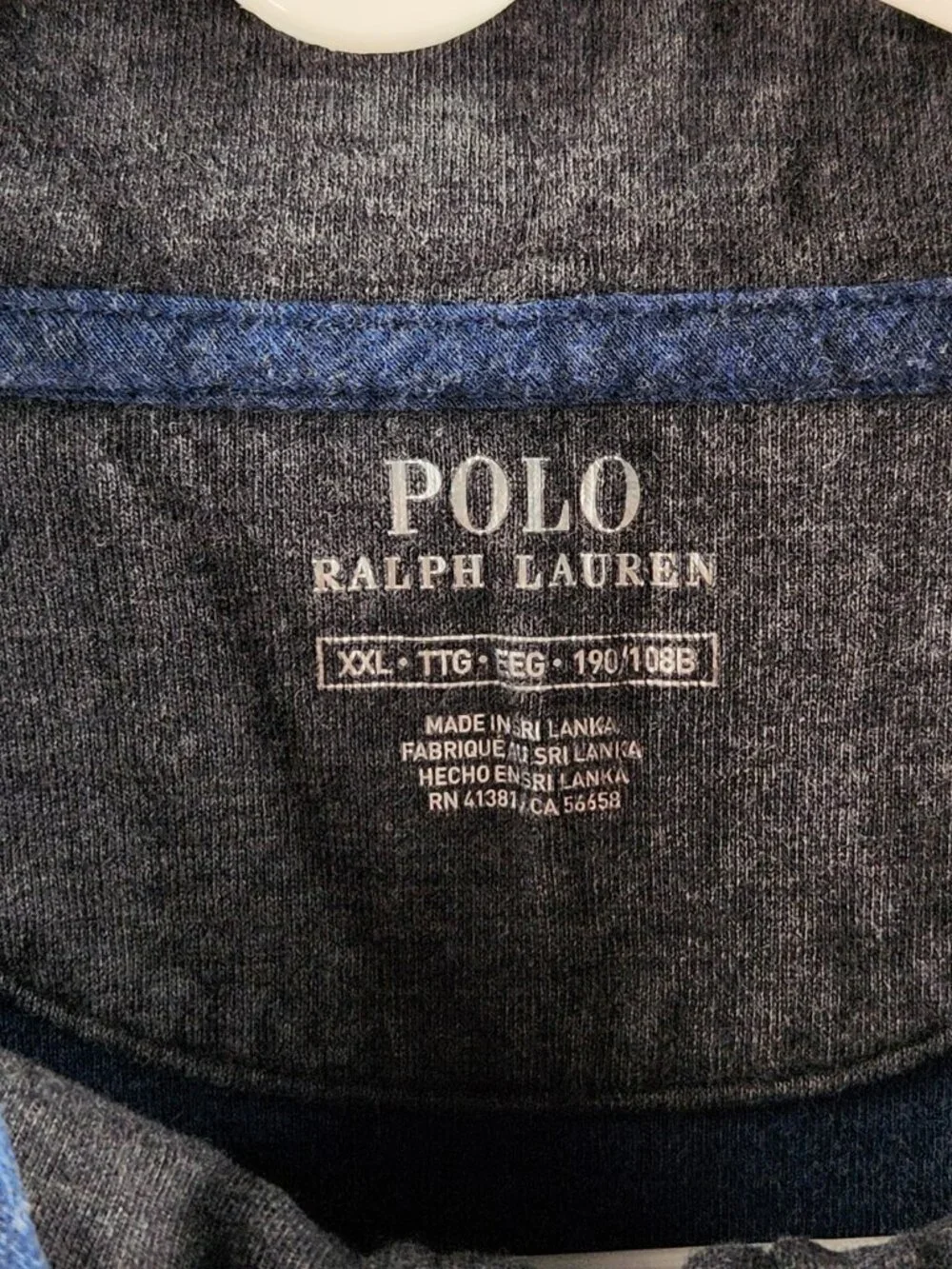 Polo Ralph Lauren 1/4 Zip Pullover Sweater Blue Long Sleeve Cotton Blend XXL MEN